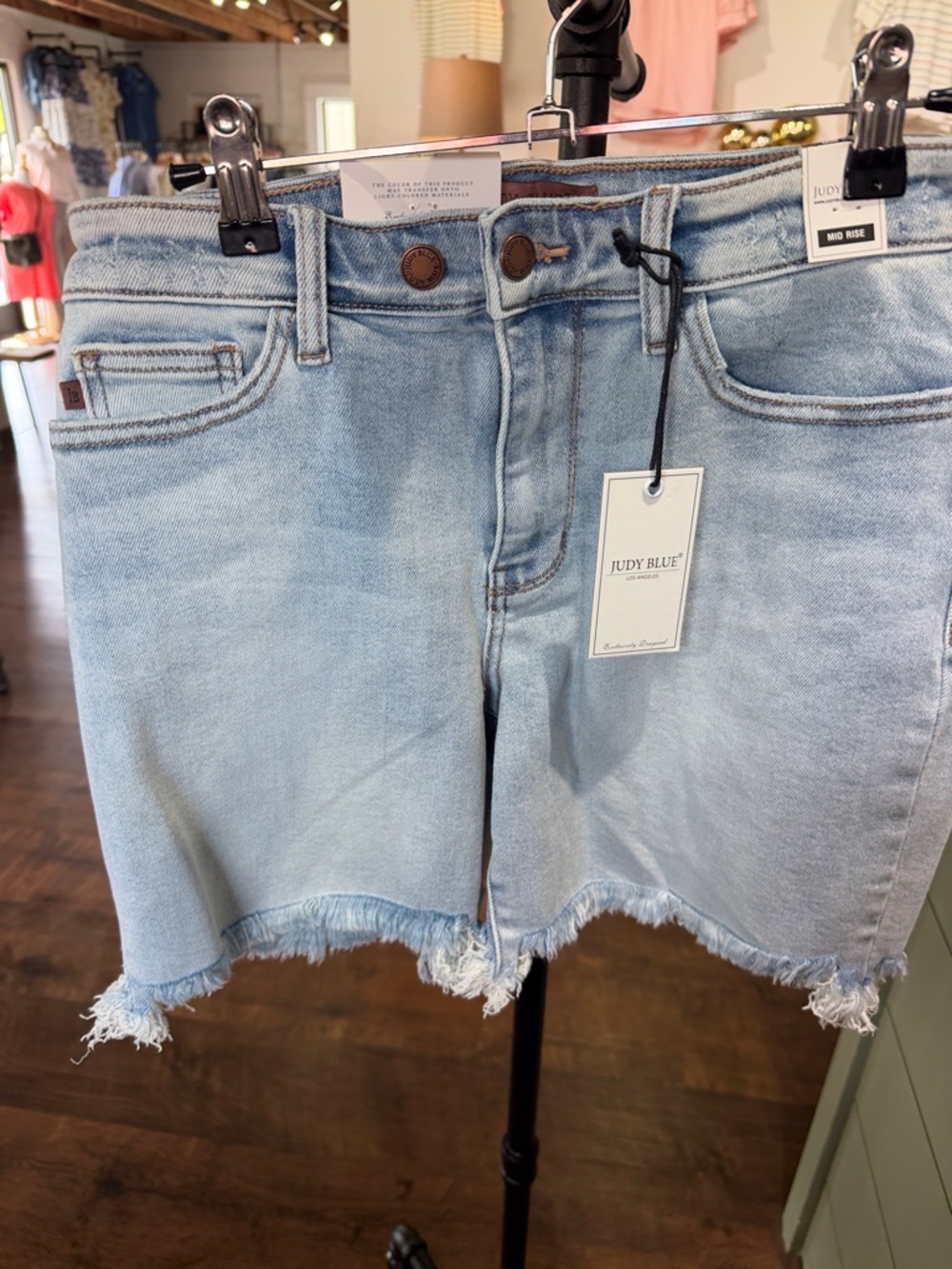 Judy Blue Light Blue Frayed Hem Denim Shorts